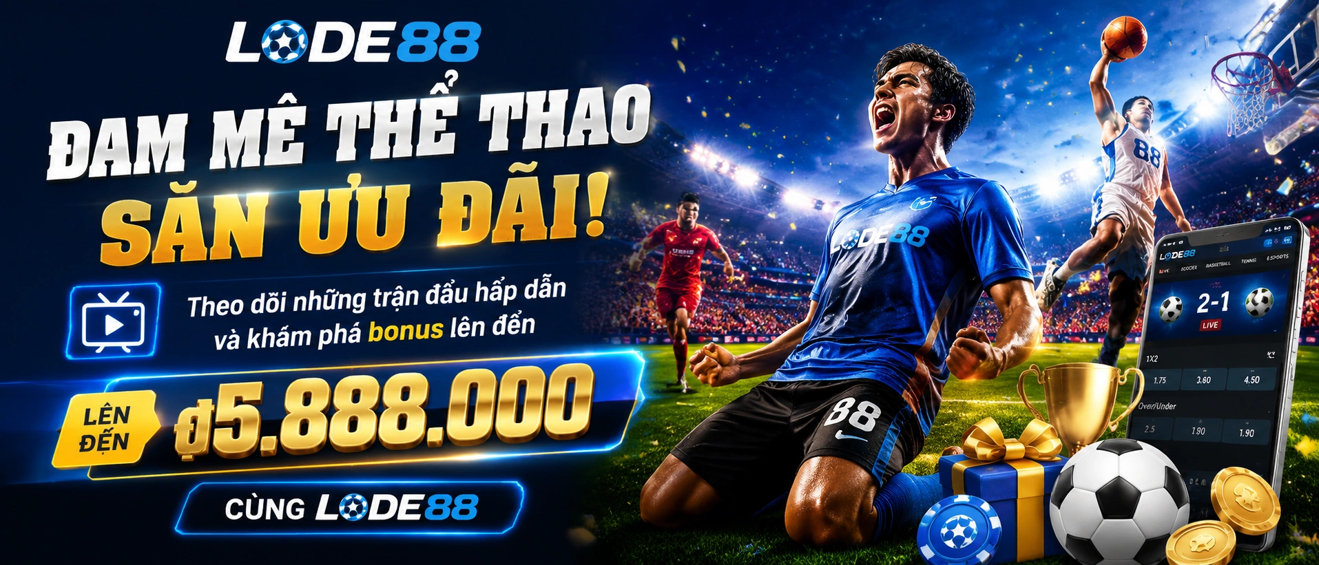 Khu vực Thể Thao LODE88 với không khí trận đấu và giao diện theo dõi nhanh